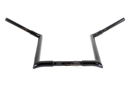 MCM 20284B 16 Inch Black Z-Bar Handlebar with Indents for Harley Davidson by MCM
