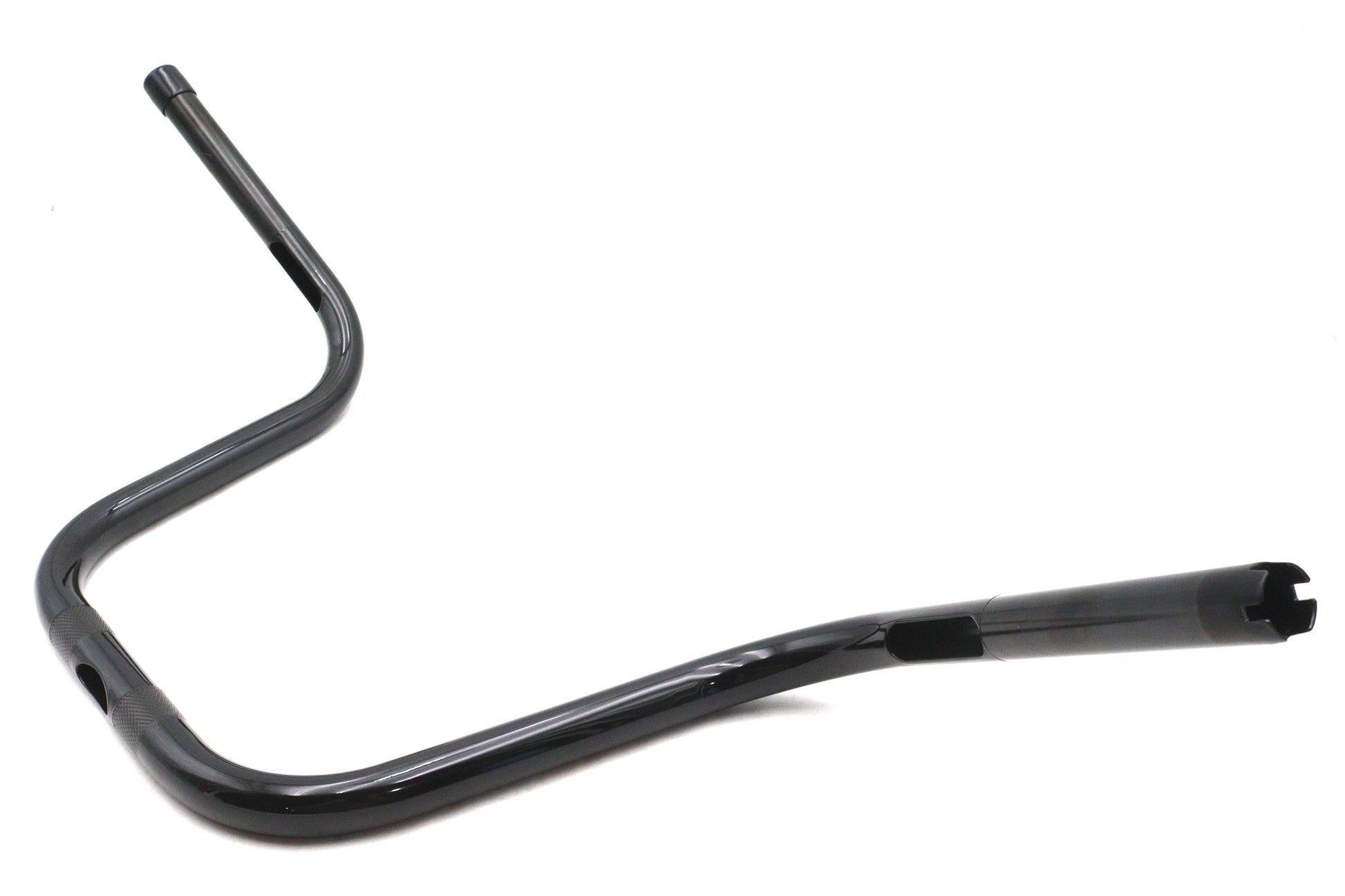OE 12 Inch Mini Ape Hanger Handlebar with Indents for Harley Davidson - Gloss Black, Part #55801272