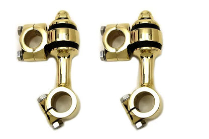 MCM Polished Brass Flanders Riser Set for Harley Davidson FL and G Models by MCM