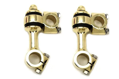 MCM Polished Brass Flanders Riser Set for Harley Davidson FL and G Models by MCM
