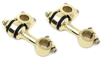 MCM Polished Brass Flanders Riser Set for Harley Davidson FL and G Models by MCM