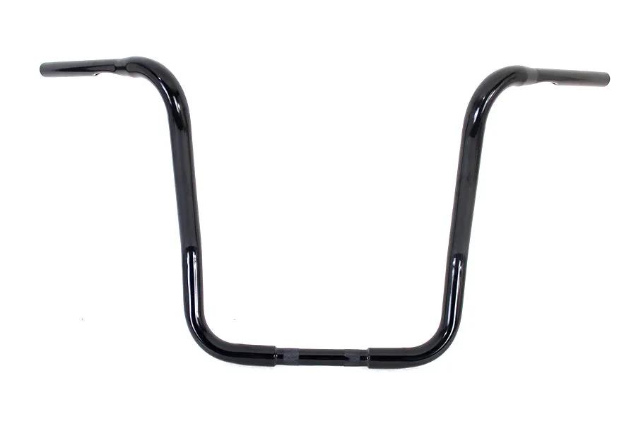 MCM 16 Inch Bagger Handlebar with Indents in Black for Harley Davidson FL, FX, XL Models by MCM