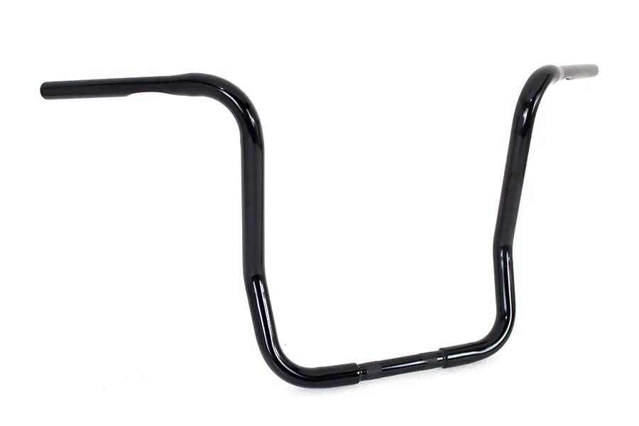 MCM 16 Inch Bagger Handlebar with Indents in Black for Harley Davidson FL, FX, XL Models by MCM