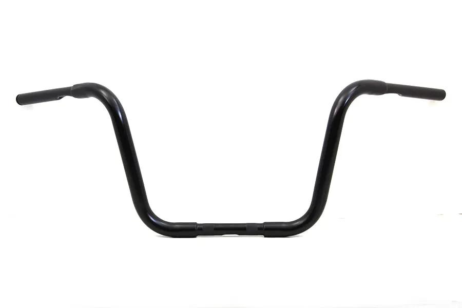 MCM 12 Inch Buffalo Ape Hanger Handlebar with Indents - Black for Harley Davidson Models by MCM