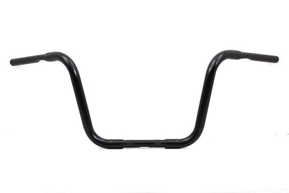 MCM 12 Inch Buffalo Ape Hanger Handlebar with Indents - Black for Harley Davidson Models by MCM