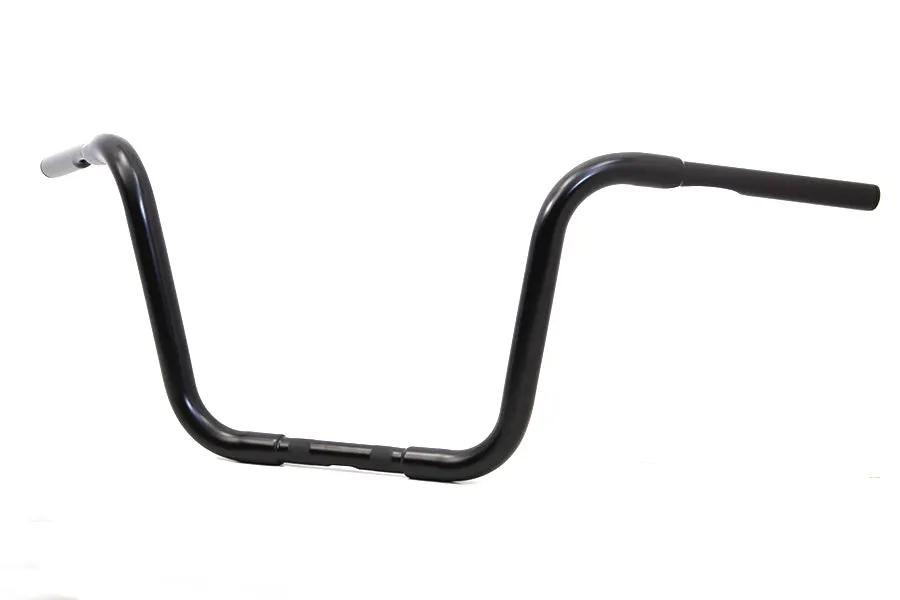 MCM 12 Inch Buffalo Ape Hanger Handlebar with Indents - Black for Harley Davidson Models by MCM