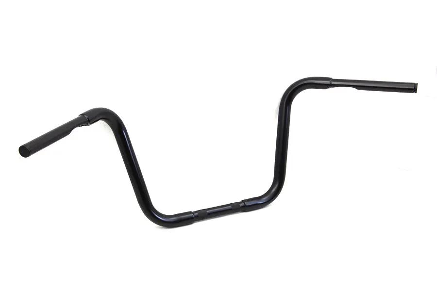 MCM 12 Inch Buffalo Ape Hanger Handlebar with Indents - Black for Harley Davidson Models by MCM
