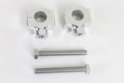 MCM H57-6087C 1 Inch Handlebar Riser Set Polished Aluminum with Contrast Cut Finish by MCM