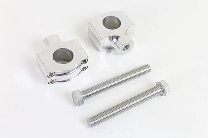 MCM H57-6087C 1 Inch Handlebar Riser Set Polished Aluminum with Contrast Cut Finish by MCM