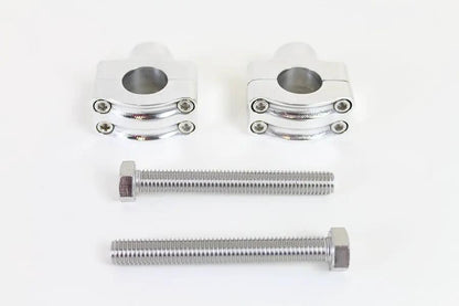 MCM H57-6087C 1 Inch Handlebar Riser Set Polished Aluminum with Contrast Cut Finish by MCM