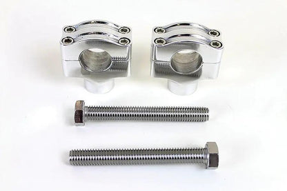MCM H57-6087C 1 Inch Handlebar Riser Set Polished Aluminum with Contrast Cut Finish by MCM