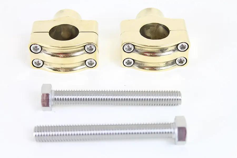 MCM 1 Inch Handlebar Riser Set in Brass with 1/2 Inch -13 Threads by MCM