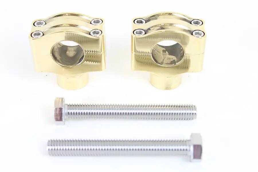 MCM 1 Inch Handlebar Riser Set in Brass with 1/2 Inch -13 Threads by MCM