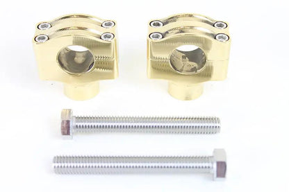 MCM 1 Inch Handlebar Riser Set in Brass with 1/2 Inch -13 Threads by MCM