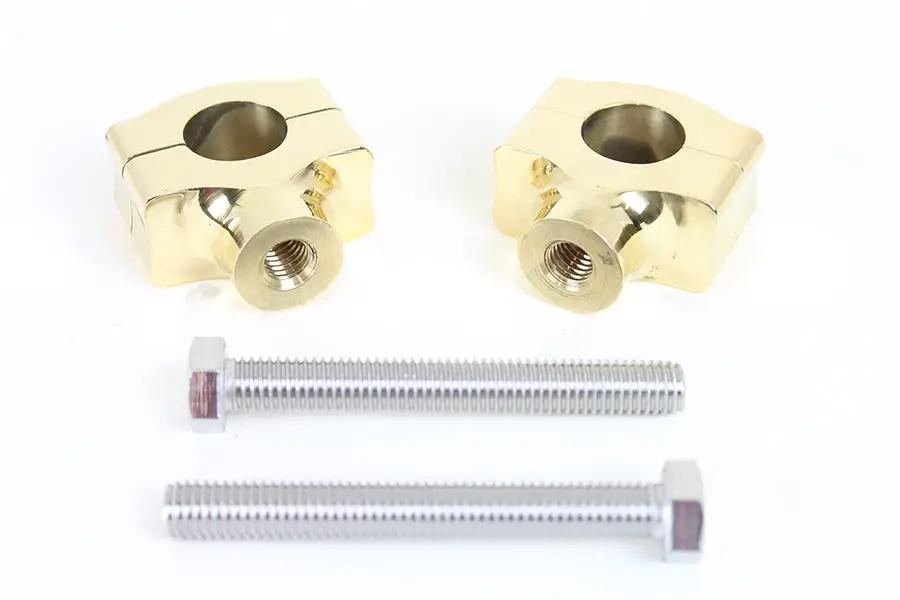 MCM 1 Inch Handlebar Riser Set in Brass with 1/2 Inch -13 Threads by MCM