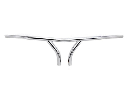 MCM 10 inch Chrome Curved Riser Handlebar with Indents for Harley Davidson FLH Models by MCM