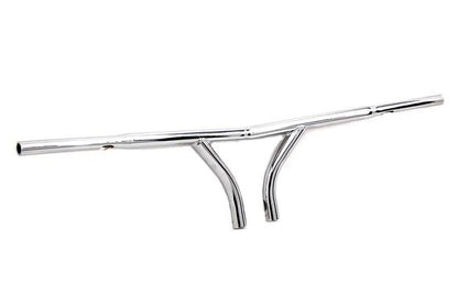 MCM 10 inch Chrome Curved Riser Handlebar with Indents for Harley Davidson FLH Models by MCM