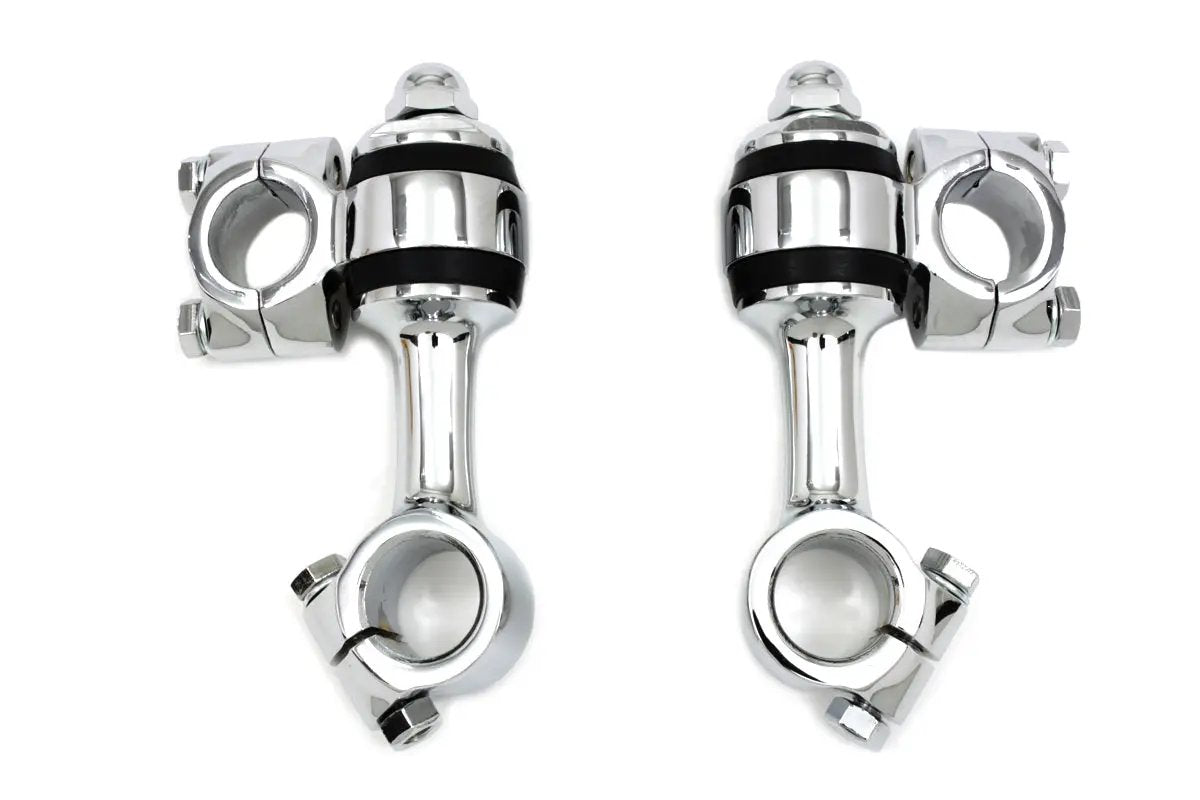 MCM Flanders Handlebar Riser Set with Rubber Isolation Washers for Harley Davidson FL and G Models by MCM