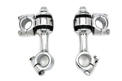 MCM Flanders Handlebar Riser Set with Rubber Isolation Washers for Harley Davidson FL and G Models by MCM