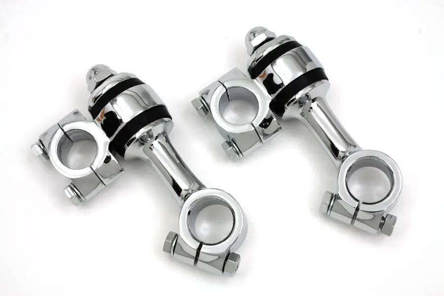MCM Flanders Handlebar Riser Set with Rubber Isolation Washers for Harley Davidson FL and G Models by MCM
