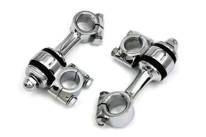 MCM Flanders Handlebar Riser Set with Rubber Isolation Washers for Harley Davidson FL and G Models by MCM