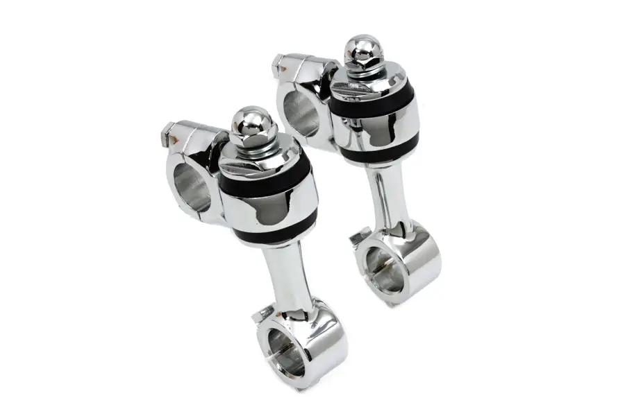 MCM Flanders Handlebar Riser Set with Rubber Isolation Washers for Harley Davidson FL and G Models by MCM