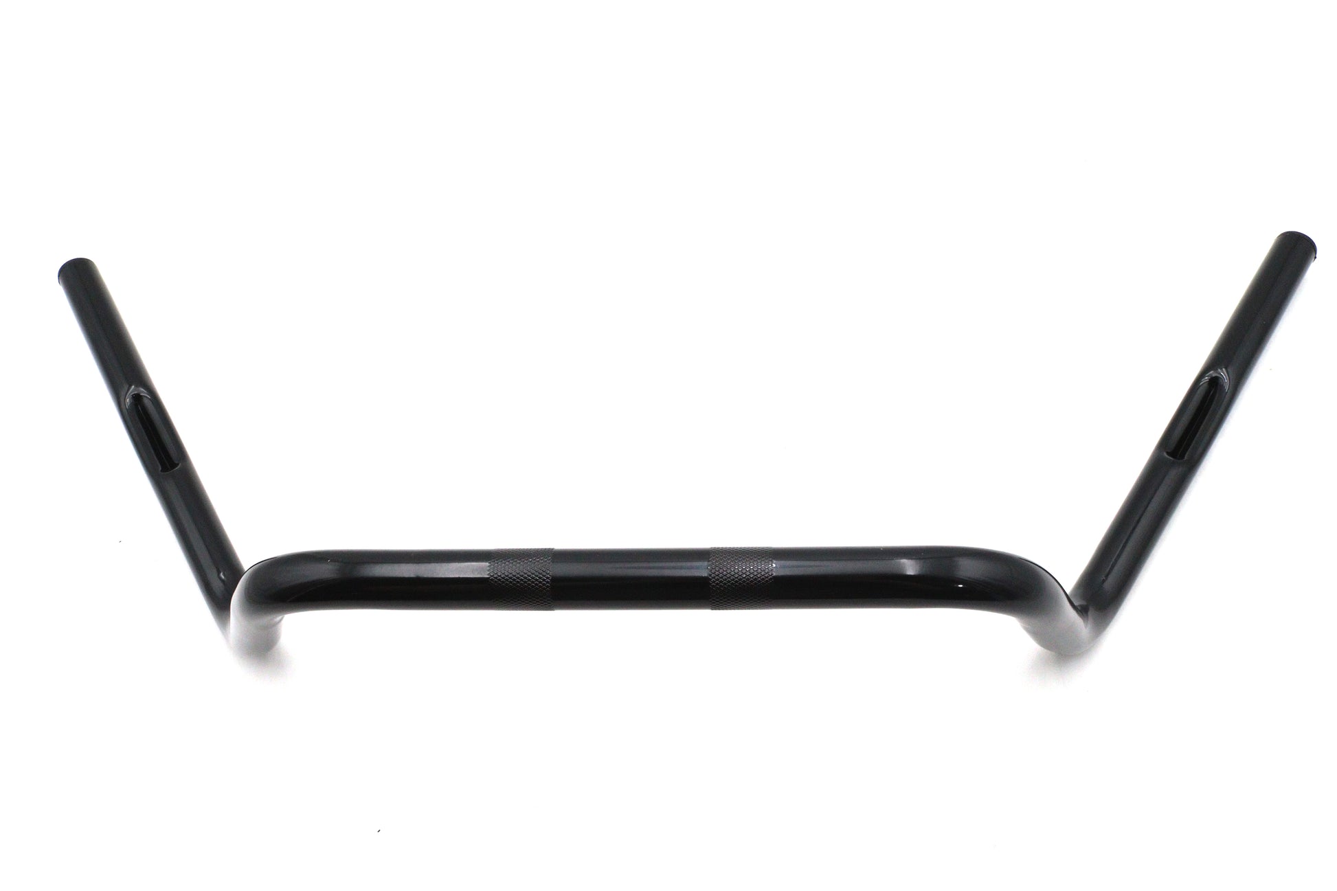 Ultima 6 Inch Medium Buckhorn Handlebar with Indents in Black for Harley Davidson