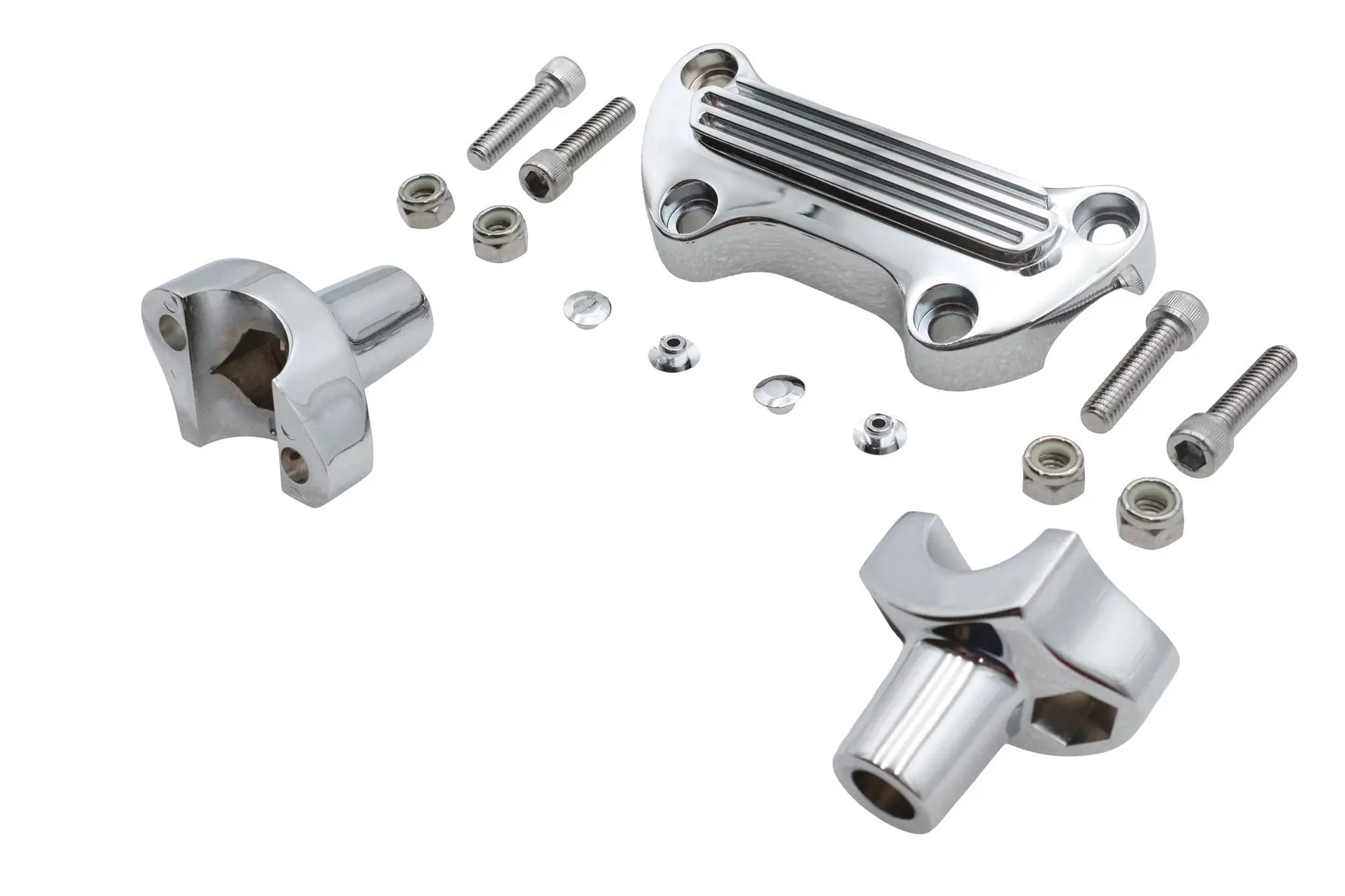 MCM 1-1/2 Inch Post Riser Kit Chrome for Harley Davidson FX and FXR Models by MCM