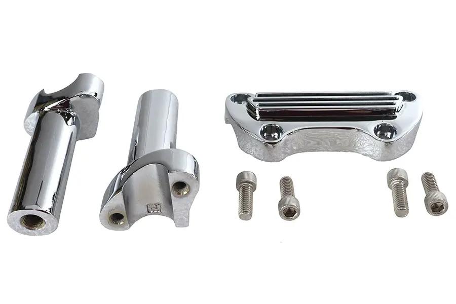 V-Twin 4-1/2 Inch Post Riser Kit Chrome - Fits Harley Davidson FX Models 1980-1988 by V-Twin