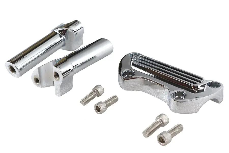 V-Twin 4-1/2 Inch Post Riser Kit Chrome - Fits Harley Davidson FX Models 1980-1988 by V-Twin