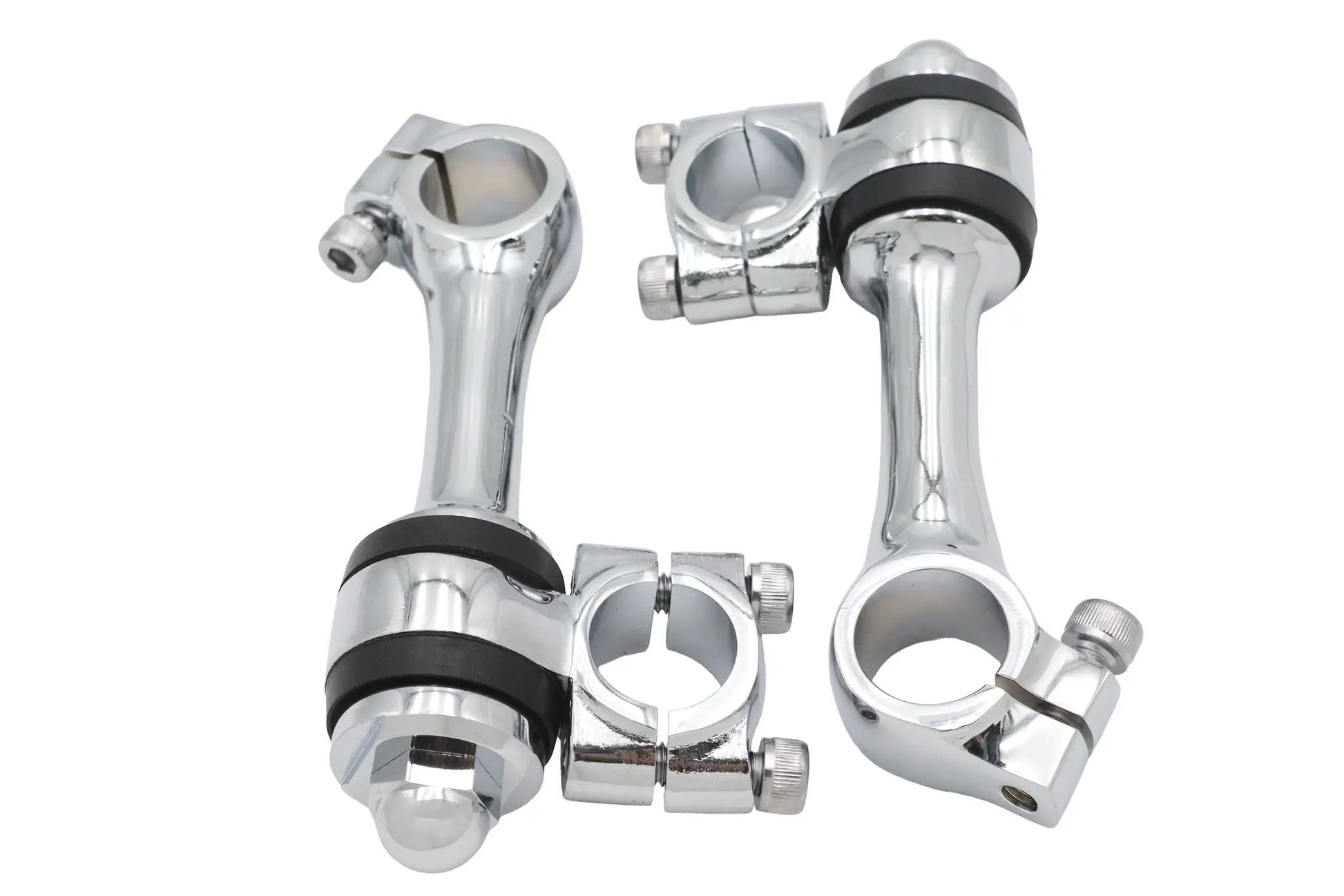 MCM Replica 4-1/4 inch Flanders Chrome Riser Set - Fits 1 inch Handlebar by MCM
