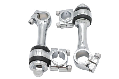 MCM Replica 4-1/4 inch Flanders Chrome Riser Set - Fits 1 inch Handlebar by MCM