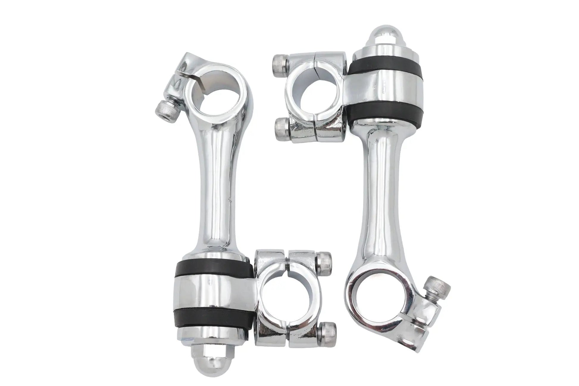 MCM Replica 4-1/4 inch Flanders Chrome Riser Set - Fits 1 inch Handlebar by MCM