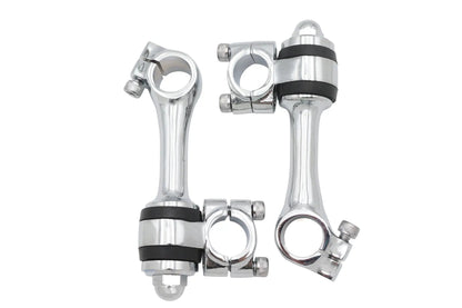 MCM Replica 4-1/4 inch Flanders Chrome Riser Set - Fits 1 inch Handlebar by MCM