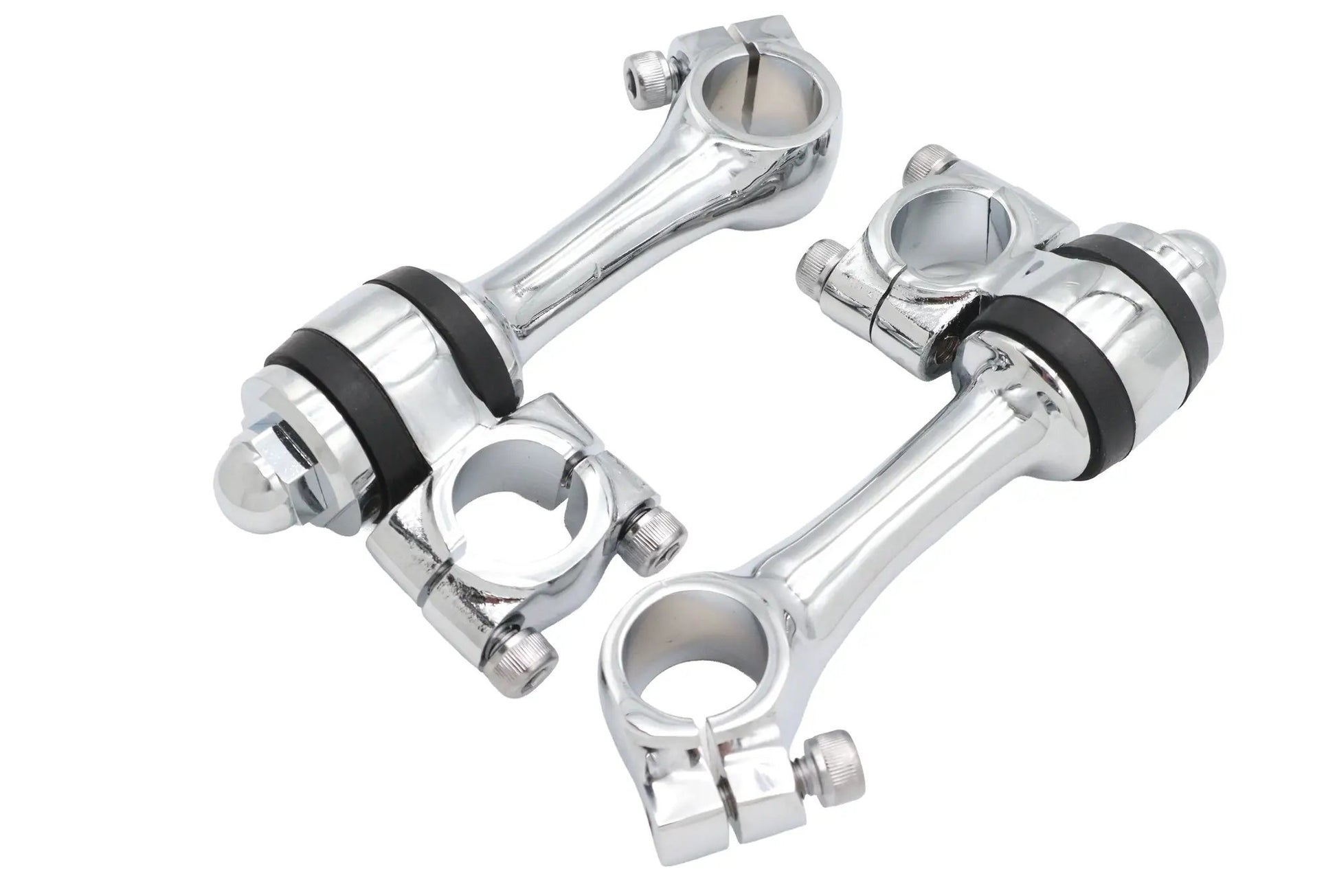 MCM Replica 4-1/4 inch Flanders Chrome Riser Set - Fits 1 inch Handlebar by MCM