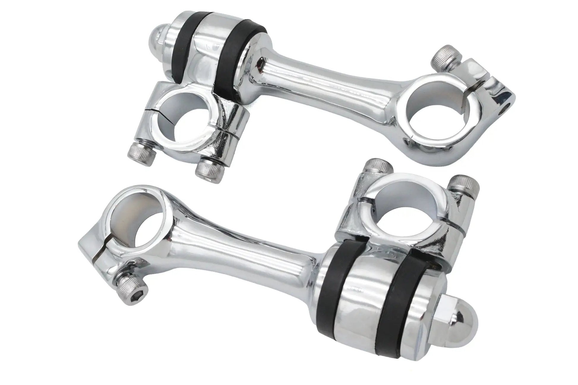MCM Replica 4-1/4 inch Flanders Chrome Riser Set - Fits 1 inch Handlebar by MCM