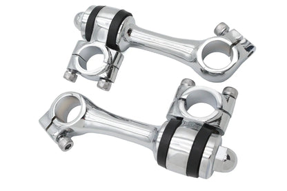 MCM Replica 4-1/4 inch Flanders Chrome Riser Set - Fits 1 inch Handlebar by MCM