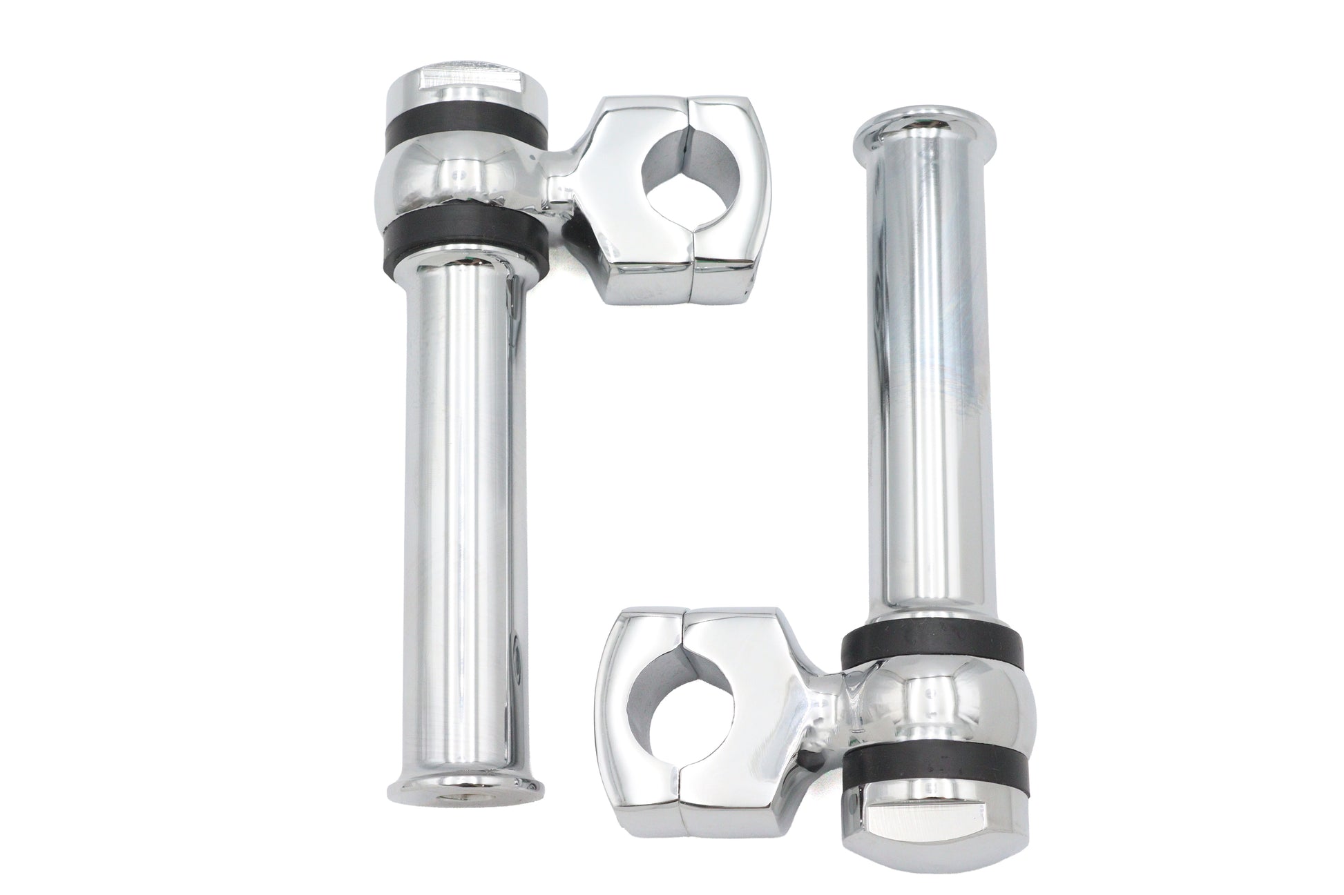 MCM 5-1/4 Inch Offset Dog Bone Riser Set Chrome for 1 Inch Handlebars