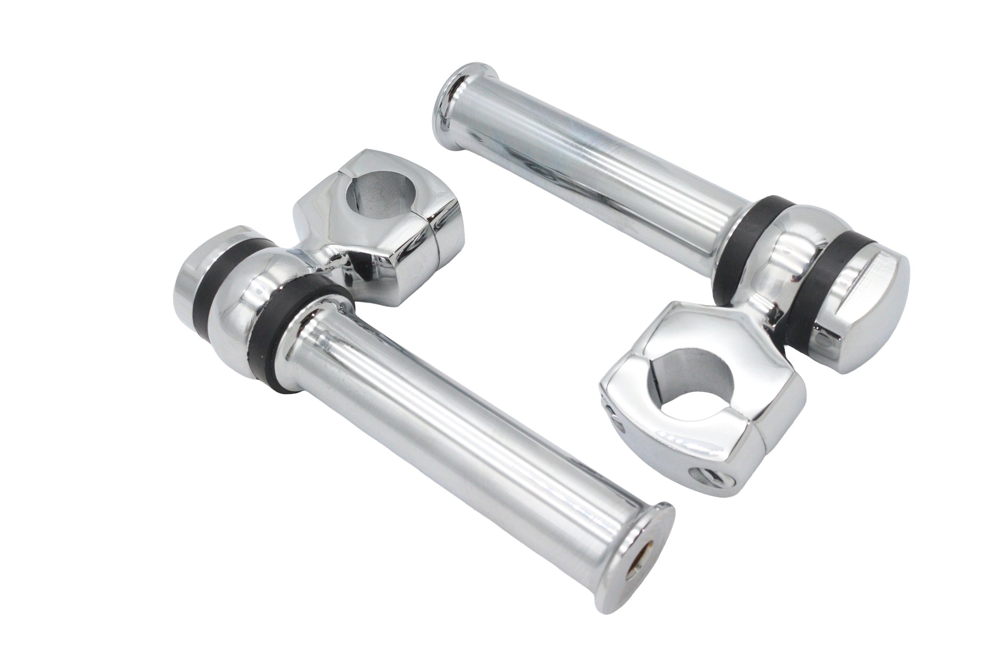 MCM 5-1/4 Inch Offset Dog Bone Riser Set Chrome for 1 Inch Handlebars
