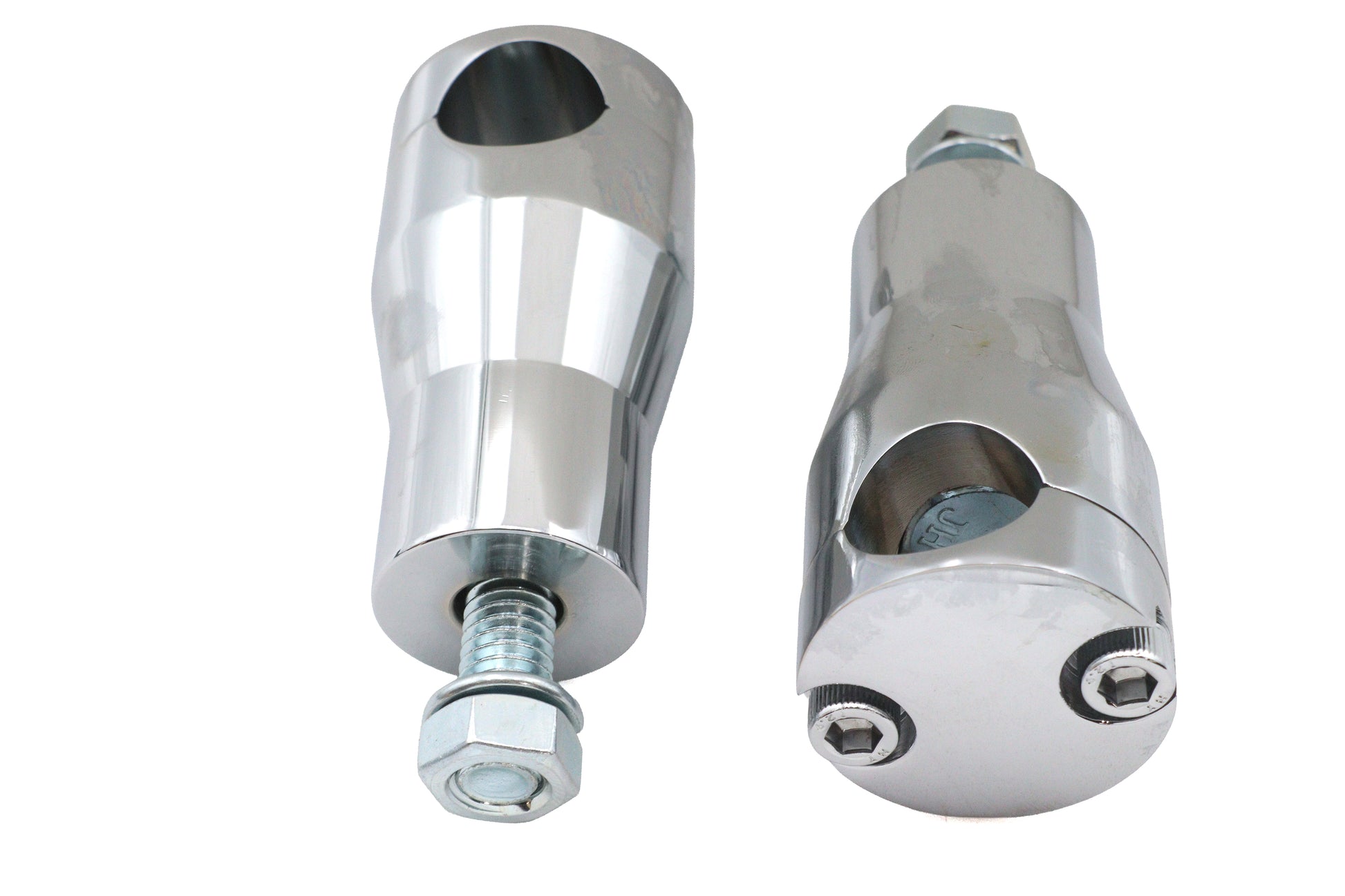 MCM 3 Inch Riser Set Chrome - Compatible with Spring Forks and Glide Riser Applications