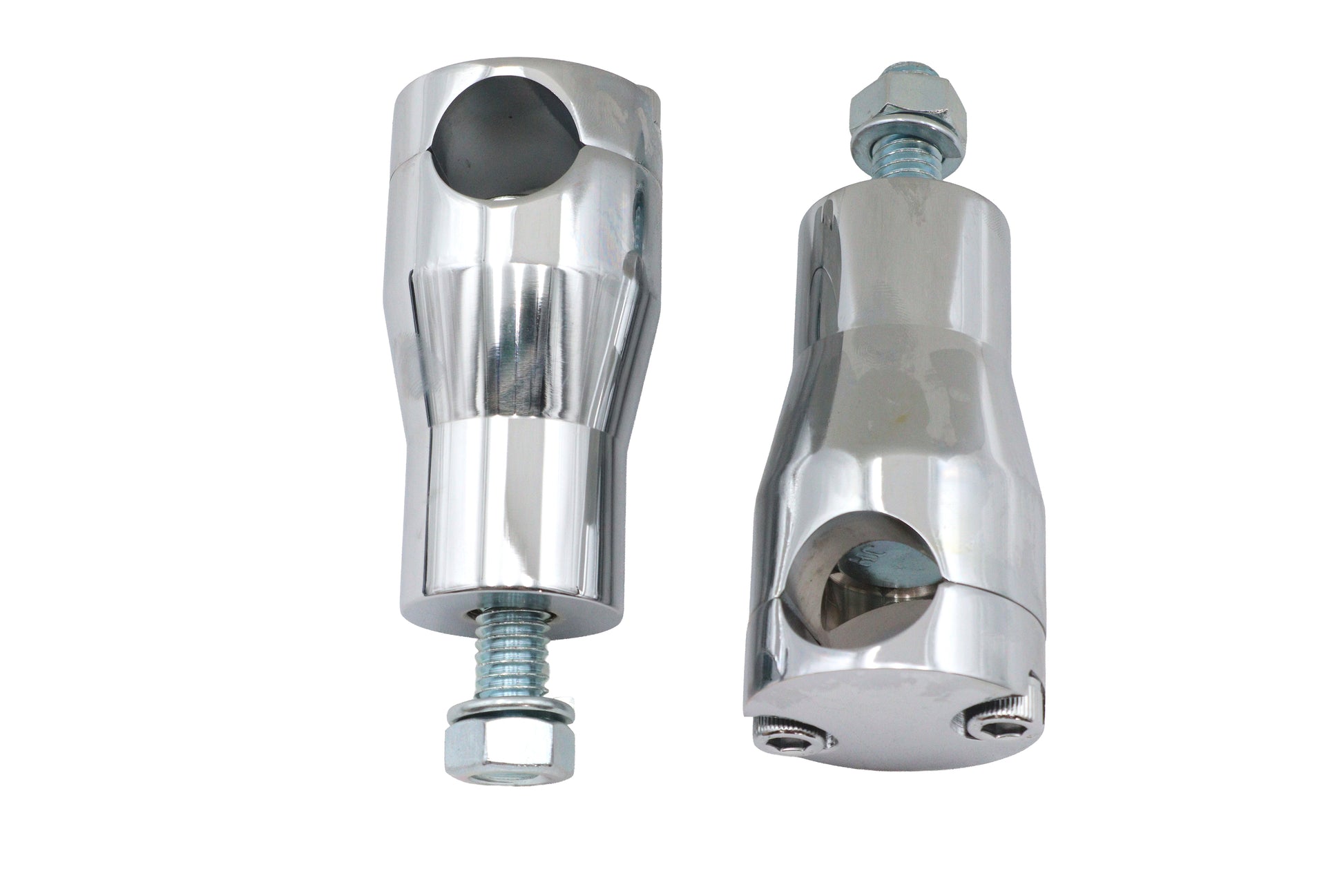MCM 3 Inch Riser Set Chrome - Compatible with Spring Forks and Glide Riser Applications
