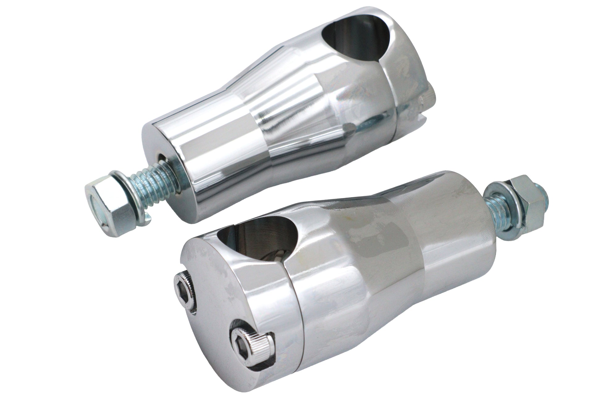 MCM 3 Inch Riser Set Chrome - Compatible with Spring Forks and Glide Riser Applications
