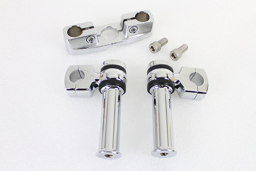 V-Twin Spring Fork Tree with 4-1/4 Inch Riser Kit Chrome for Harley Davidson EL & FL Models