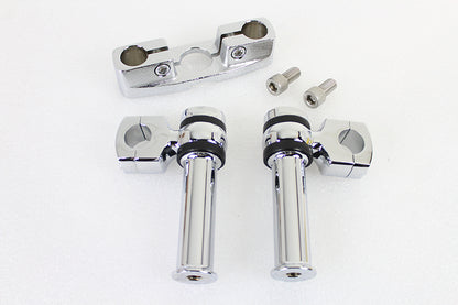 V-Twin Spring Fork Tree with 4-1/4 Inch Riser Kit Chrome for Harley Davidson EL & FL Models