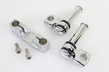 V-Twin Spring Fork Tree with 4-1/4 Inch Riser Kit Chrome for Harley Davidson EL & FL Models
