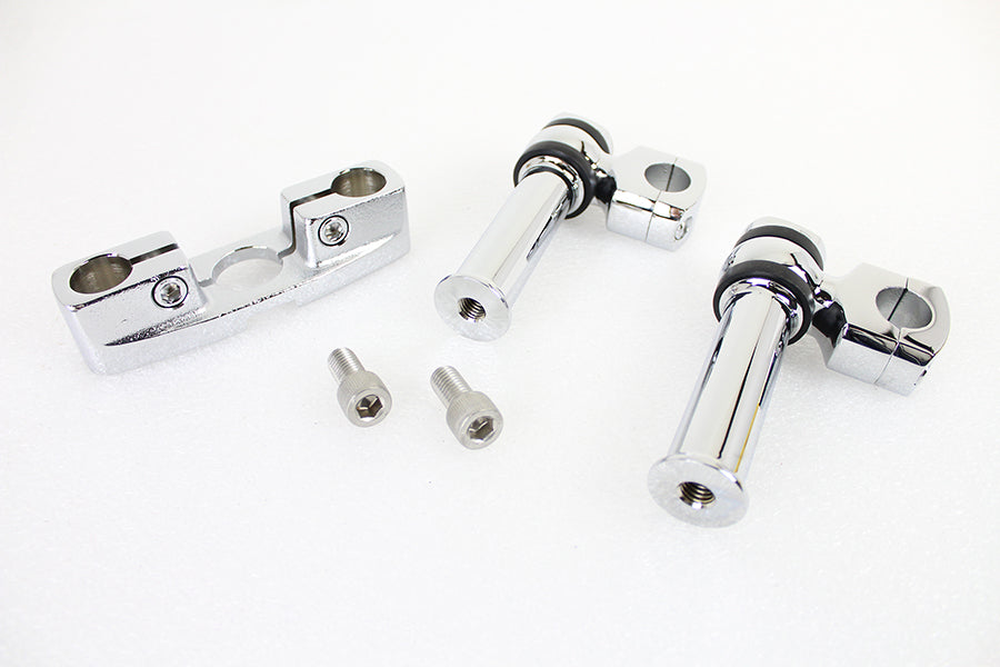V-Twin Spring Fork Tree with 4-1/4 Inch Riser Kit Chrome for Harley Davidson EL & FL Models