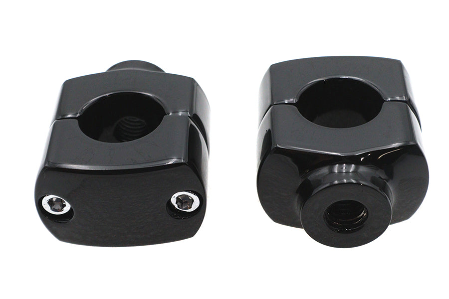 MCM 1-1/2 Inch Short Riser Set in Black for Motorcycles