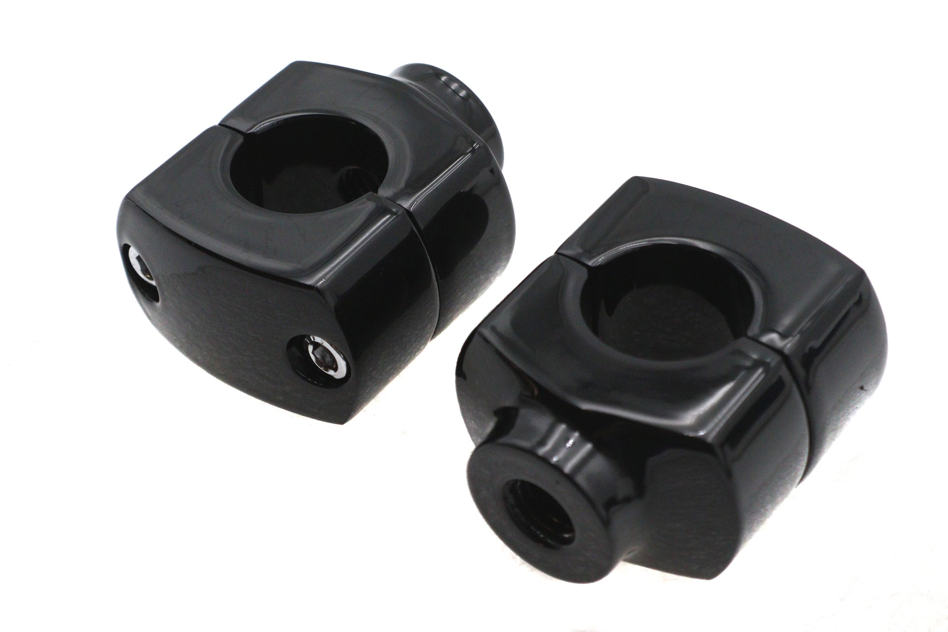 MCM 1-1/2 Inch Short Riser Set in Black for Motorcycles