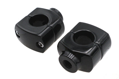 MCM 1-1/2 Inch Short Riser Set in Black for Motorcycles