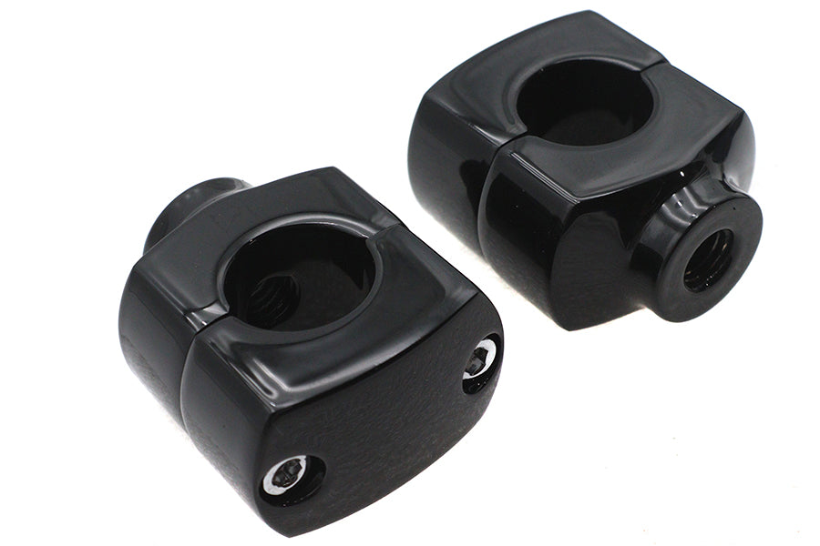 MCM 1-1/2 Inch Short Riser Set in Black for Motorcycles